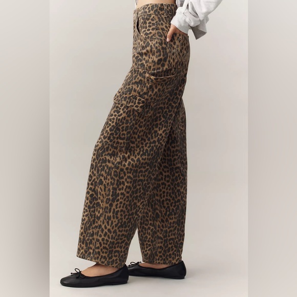 Damson Madder Leopard Denim Cargo Jeans UK 10/US 6 - Picture 4 of 12